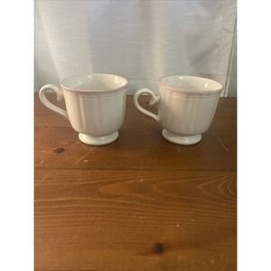 MIKASA COUNTRY CLASSICS ‎ KS101 Pink Lace Tea Cups (2) Made In Japan
